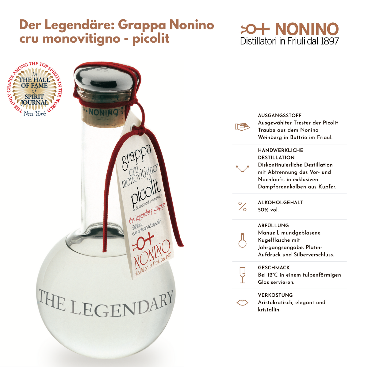 Nonino Grappa "Hall of Fame" Nonino picolit (0,5l)