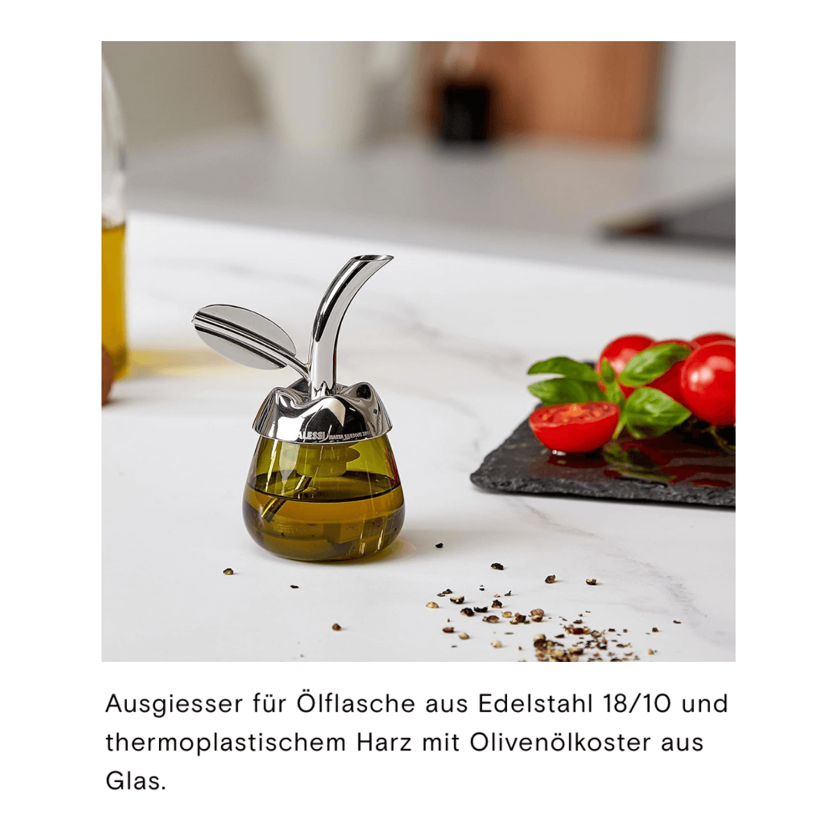 Alessi Olivenöl-Koster mit Ausgießer - fior d'olio