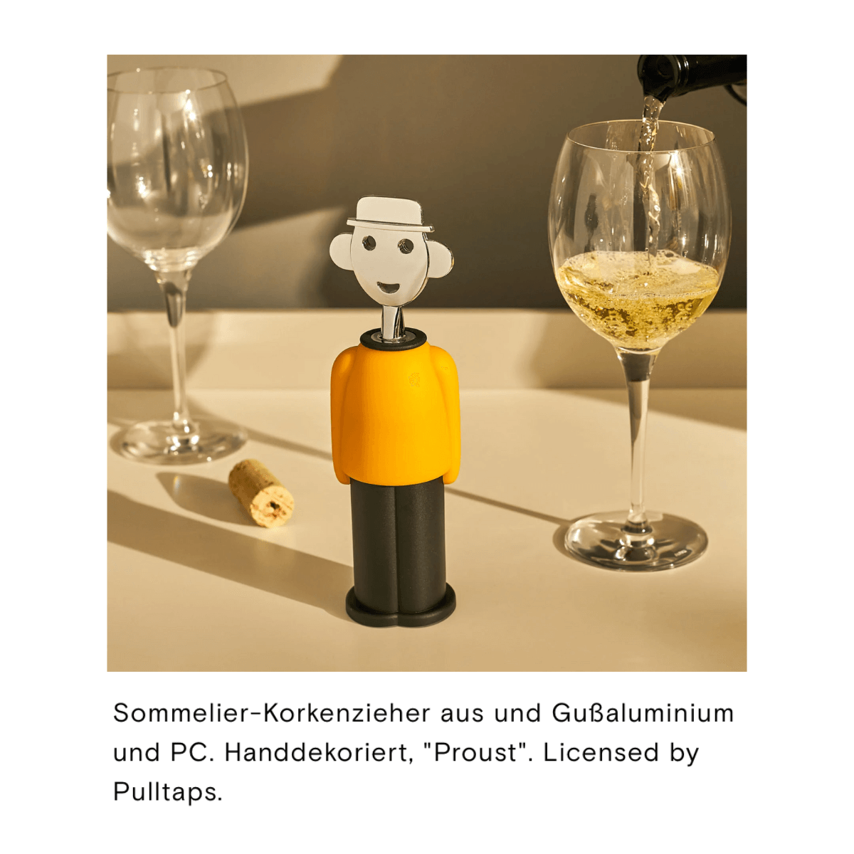 Alessi Korkenzieher Alessandro M - gelb und schwarz