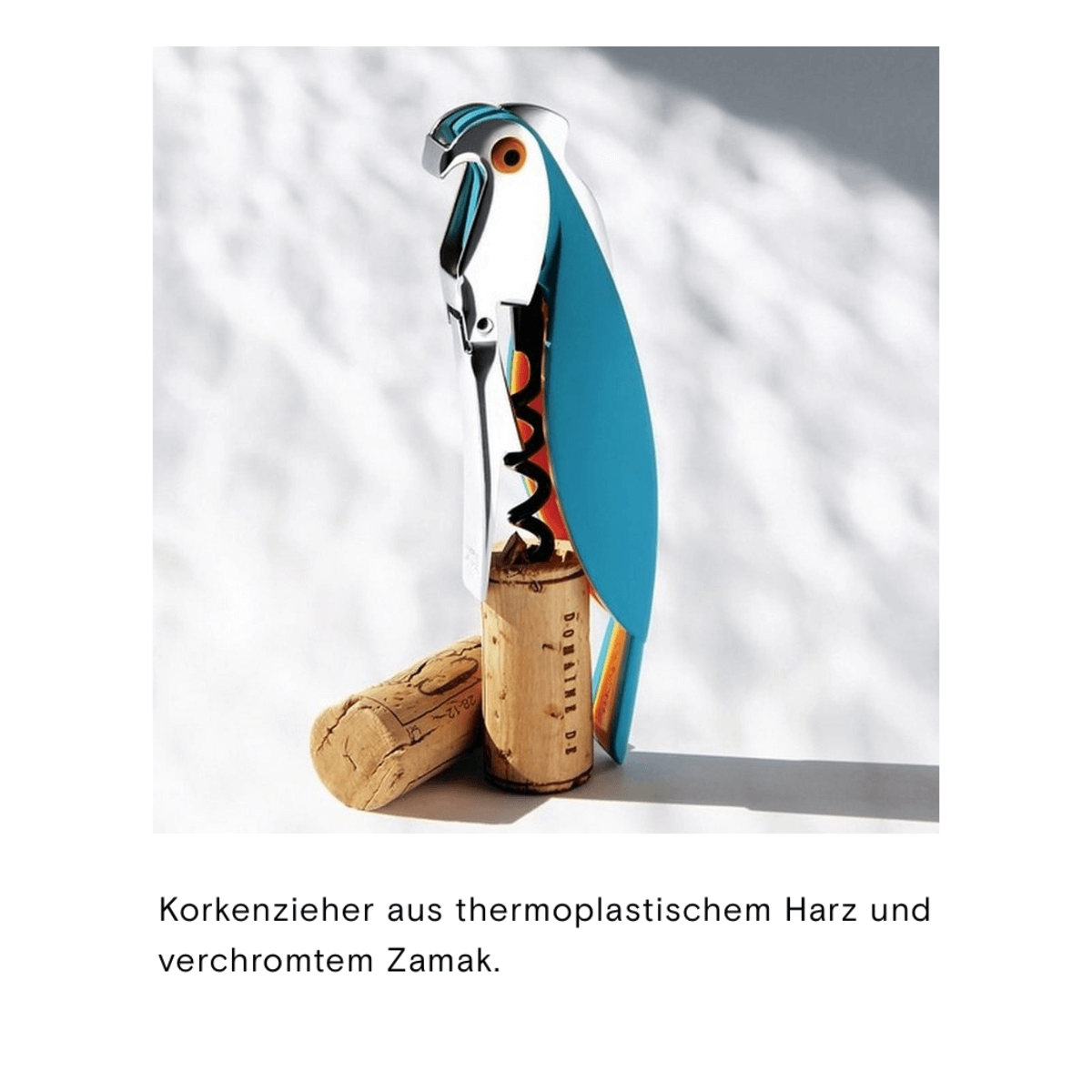 Alessi Sommelier Korkenziehr Parrot - hellblau
