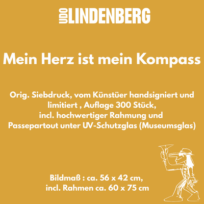 Udo Lindenberg Grafik – „Mein Herz ist mein Kompass“ (limitiert & handsigniert)