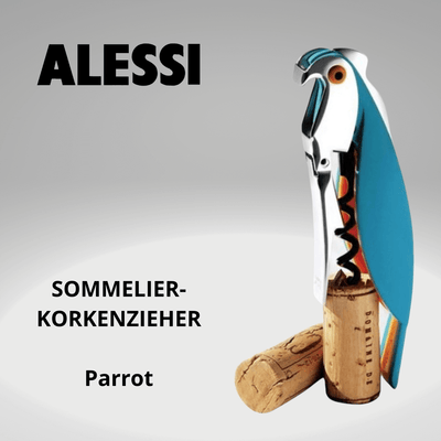Alessi Sommelier Korkenziehr Parrot - hellblau