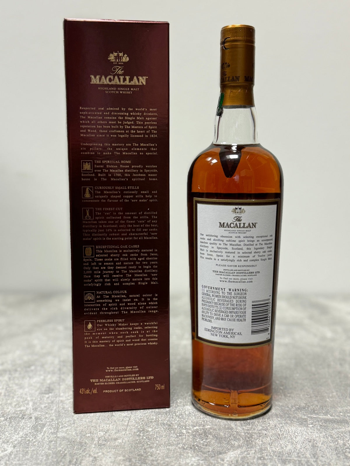 Macallan Sherry Oak 12 mit 43% Vol. - US Import (0,75l) (Sammlerstück/Sonderregel)