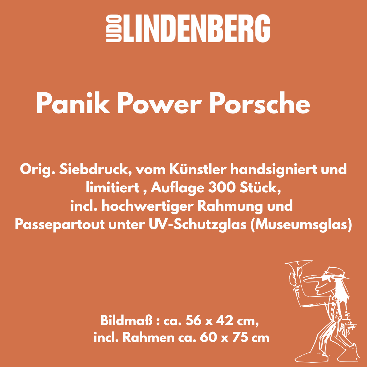 Udo Lindenberg Grafik – „Panik Power Porsche“ (limitiert & handsigniert)