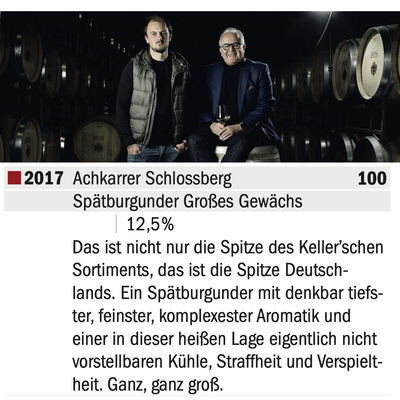 Franz Keller: Achkarrer Schloßberg GG - Spätburgunder 2017