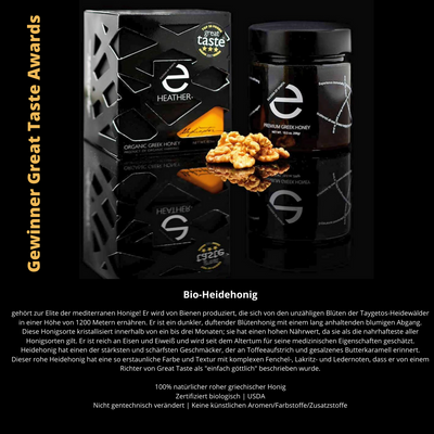Eulogia of Sparta Premium Honig - Bio Heide aus Griechenland (298g) - 3 Sterne Great Taste Award Gewinner