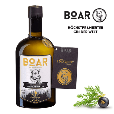 BOAR Gin Aktion, das Original aus dem Schwarzwald, der höchstprämierte Gin der Welt. Unbedingt probieren.