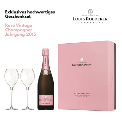 Hochwertiges Geschenkset Ruderer Champagner Rose Vintage 2015